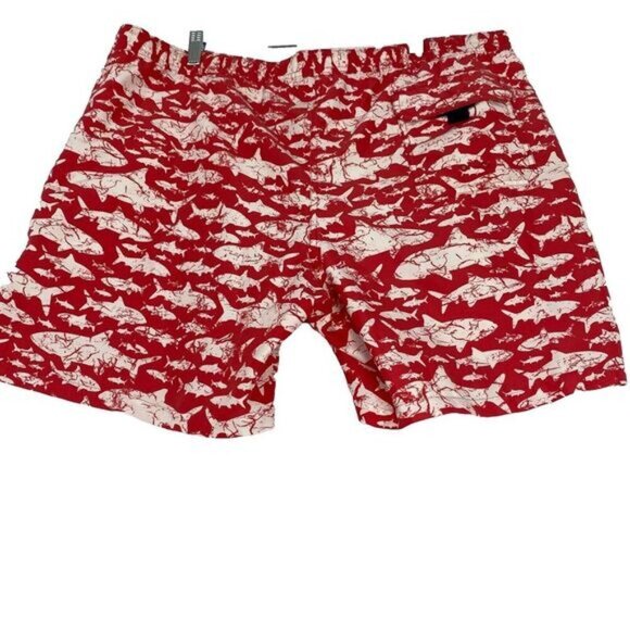 Vineyard Vines Men's size Large Red Bathing Suit Shorts Liner Bonefish Pockets - Picture 2 of 16